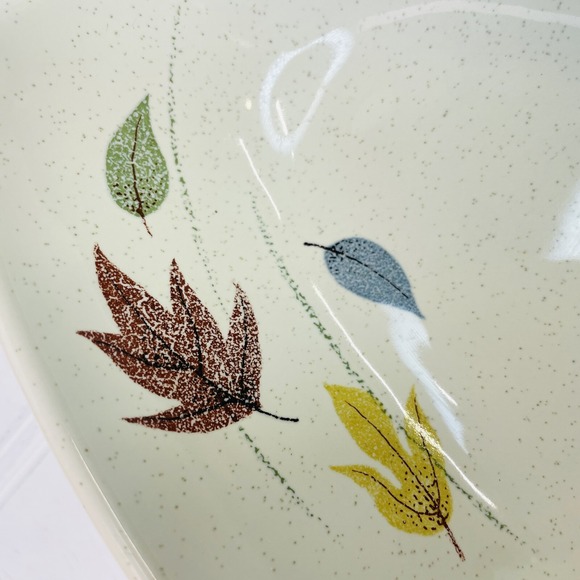 MCM Vtg 1954-1958 Franciscan Autumn Leaf Oval Divided Serving Relish Dish USA - Picture 2 of 7